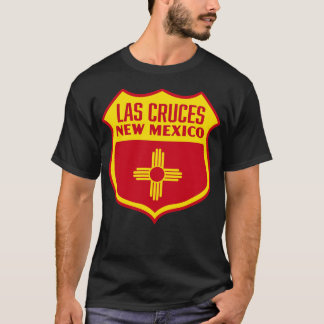 Las Cruces New Mexico Retro Flag Shield Yellow T-Shirt
