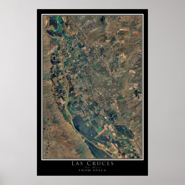 Las Cruces New Mexico Satellite Art Poster (Front)
