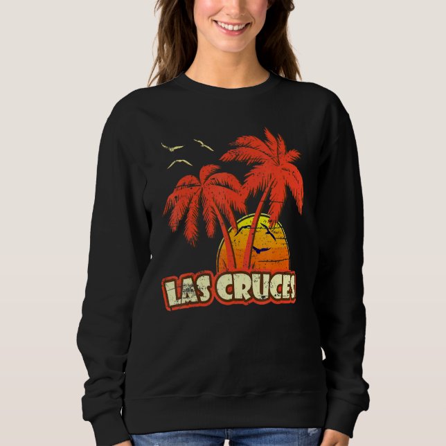 Las Cruces Summer Palm Trees 80s Beach Sunset Sweatshirt (Front)