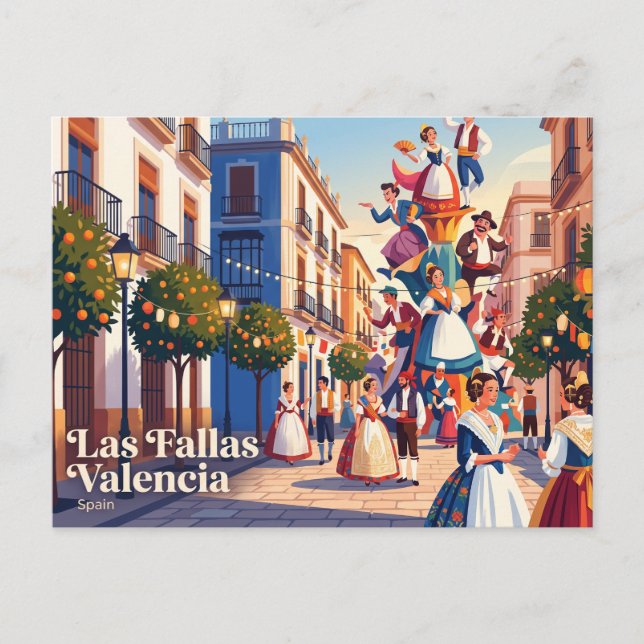 Las Fallas Valencia Spain Postcard (Front)