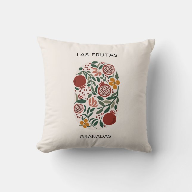 Las Frutas: Granadas - Pomegranate Market Cushion (Front)