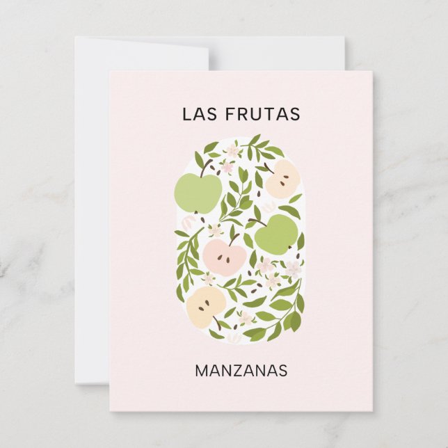 Las Frutas: Manzanas - Apple Market Card (Front)