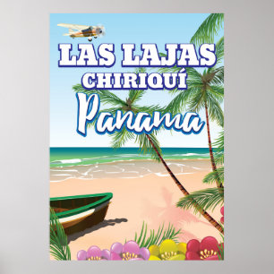 Las Lajas, Chiriquí Panama Beach travel poster
