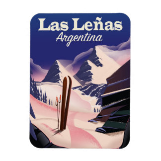 Las Leñas Argentina Ski travel print Magnet