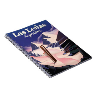 Las Leñas Argentina Ski travel print Notebook