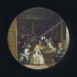 Las Meninas or The Family of Philip IV, c.1656 Round Clock<br><div class="desc">Image Collection Number:  XIR405  Las Meninas or The Family of Philip IV,  c.1656 (oil on canvas). Velazquez,  Diego Rodriguez de Silva y (1599-1660) oil on canvas. Prado,  Madrid,  Spain Giraudon.  17th</div>