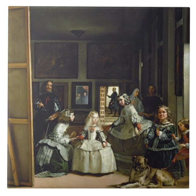 Las Meninas or The Family of Philip IV, c.1656 Tile (Front)
