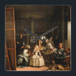 Las Meninas Square Wall Clock<br><div class="desc">Las Meninas by Diego Velazquez. (1656) Museo del Prado, Madrid</div>