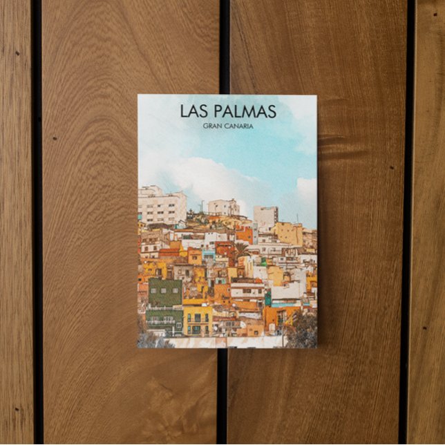 Las Palmas Gran Canaria City View Postcard (las palmas gran canaria postcard)