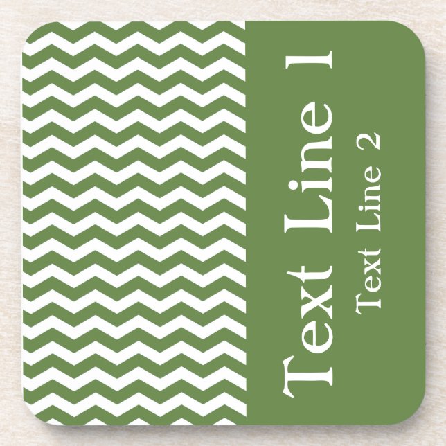 Las Palmas Green Wave Chevron customisable Coaster (Front)