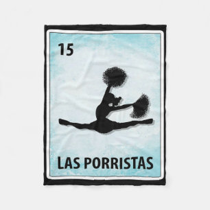 Las Porristas Mexican Cheerleading Cards Fleece Blanket