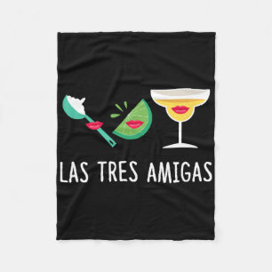 Las Tres Amigas - Cinco De Mayo Outfit Funny Mexic Fleece Blanket