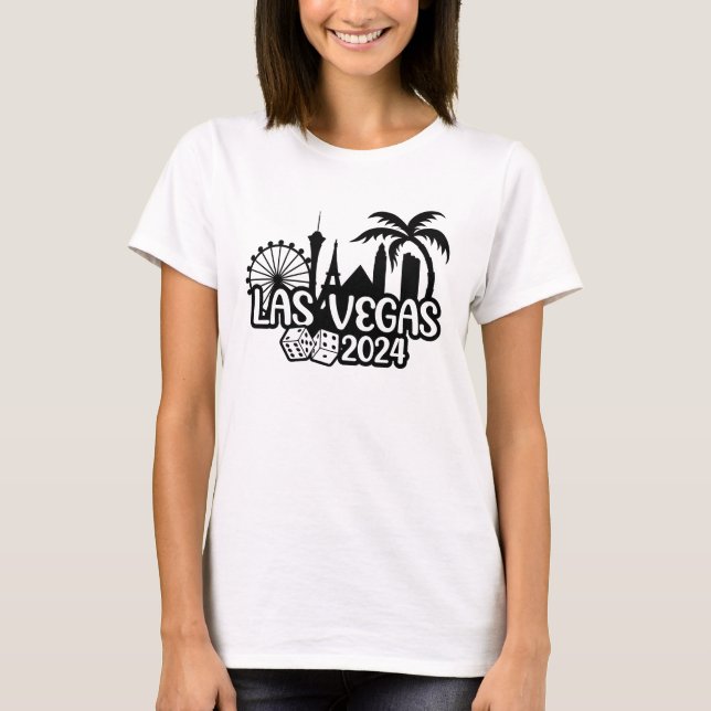 Las Vegas 2024 with dice and cityscape T-Shirt (Front)