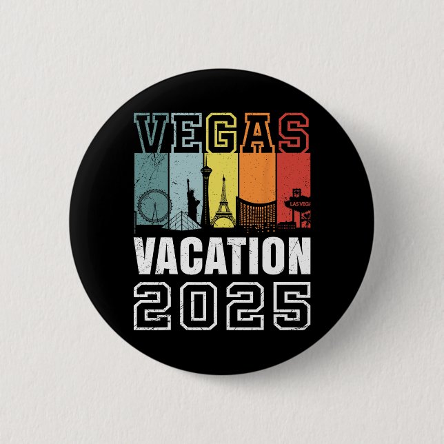 Las Vegas 2025  6 Cm Round Badge (Front)
