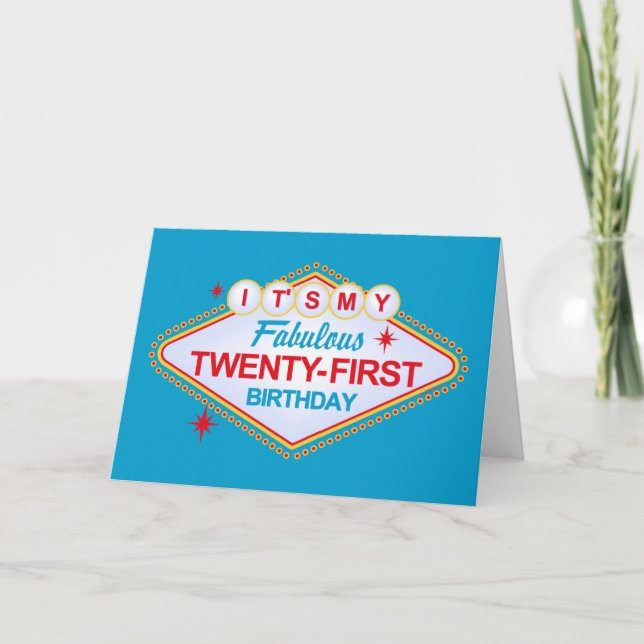 Las Vegas 21st Birthday Card (Front)