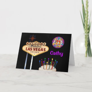 Las Vegas 21st Birthday Card