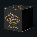 Las Vegas 21st Birthday Party Gold Personalised Favour Box<br><div class="desc">Personalised Fabulous Las Vegas Marquee design on party favour boxes for a 21st Birthday Party in Vegas, shown in black and gold with custom "Thank you for being here" wording which can be edited to suit your style and personality. All wording, and the background colour of the box and fonts...</div>