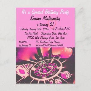 Las Vegas 21st Birthday Party Invitation