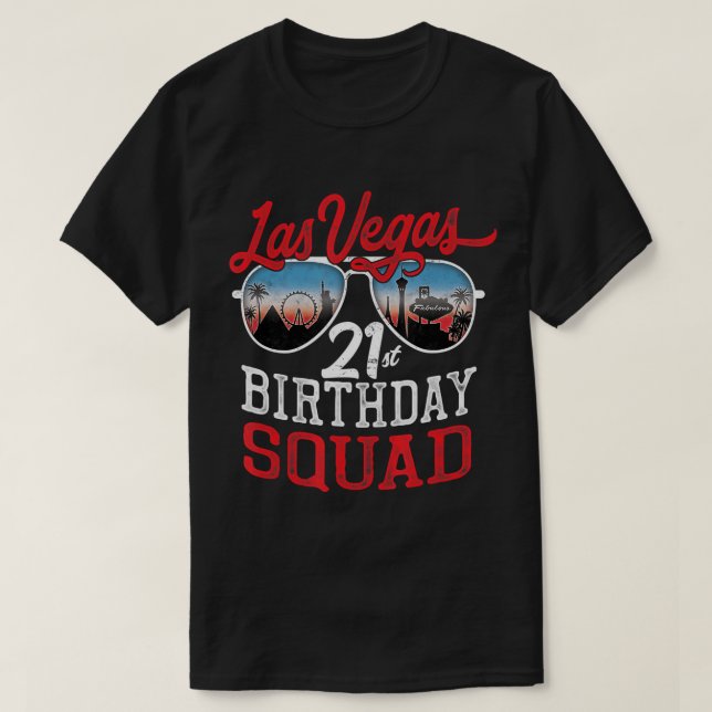 Las Vegas 21st Birthday Squad T-Shirt (Design Front)