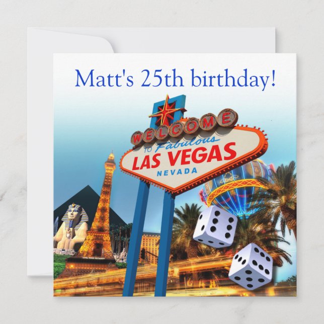 Las Vegas 25th Birthday Party Invitation (Front)