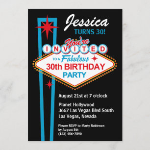 Las Vegas 30th Birthday Party Invitation