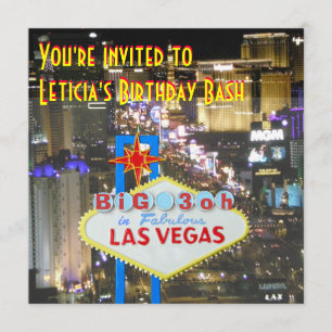 Las Vegas 30th Birthday Party personalised sign Invitation