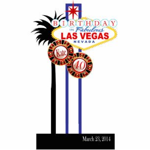 Las Vegas 40th Birthday Party Keepsake Standing Photo Sculpture