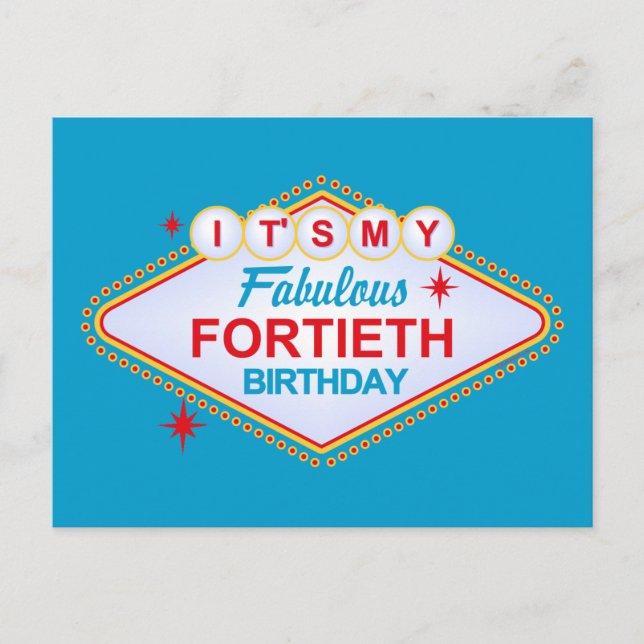 Las Vegas 40th Birthday Postcard (Front)