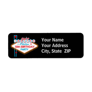 Las Vegas 50th Birthday Address Label