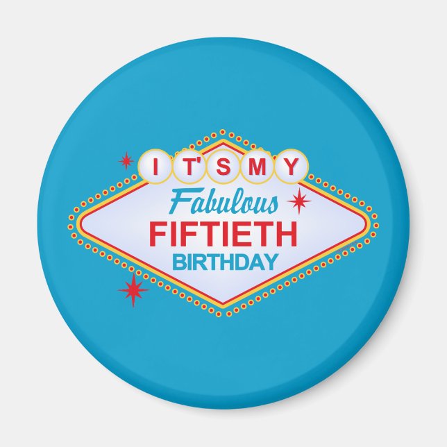 Las Vegas 50th Birthday Magnet (Front)
