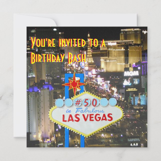Las Vegas 50th Birthday Party Invitation (Front)