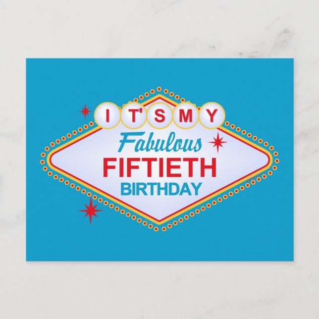 Las Vegas 50th Birthday Postcard (Front)