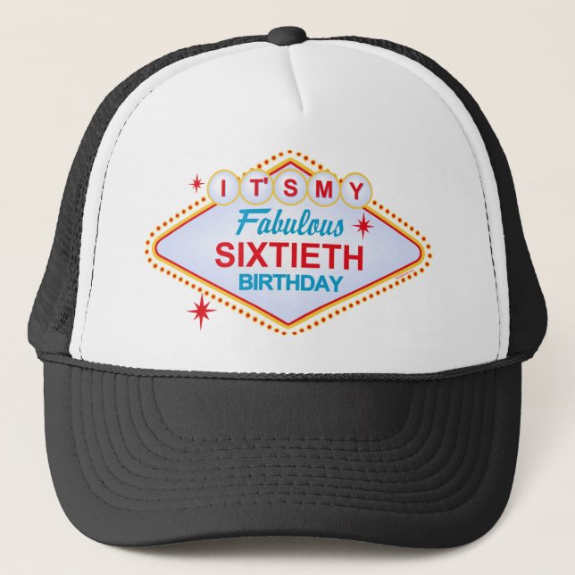Las Vegas 60th Birthday Trucker Hat (Front)