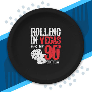 Las Vegas 90th Birthday Party - Rolling in Vegas Paper Plate