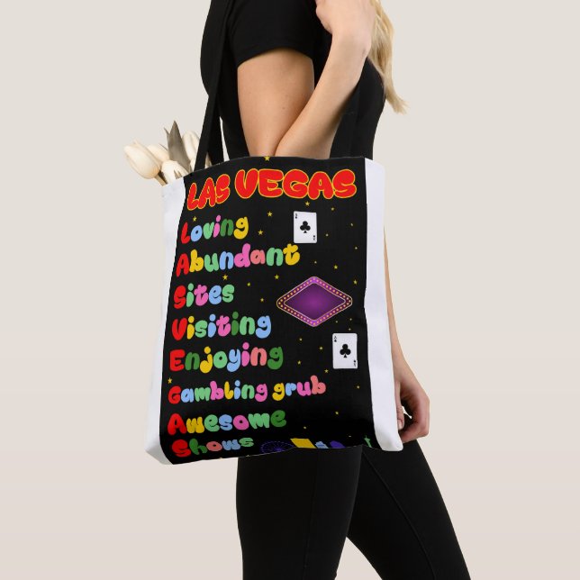 Las Vegas Acronym Tote Bag (Close Up)
