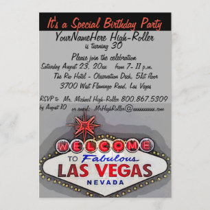 Las Vegas Adult Birthday Party Invitation