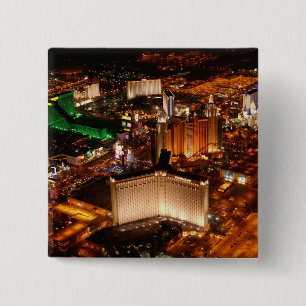 Las Vegas aerial view from a blimp 15 Cm Square Badge