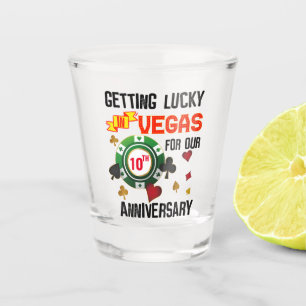 Las Vegas Anniversary Lucky Couple Matching Shot Glass