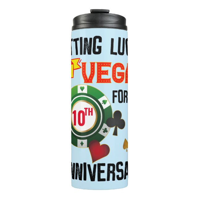 Las Vegas Anniversary Lucky Couple Matching Thermal Tumbler (Front)