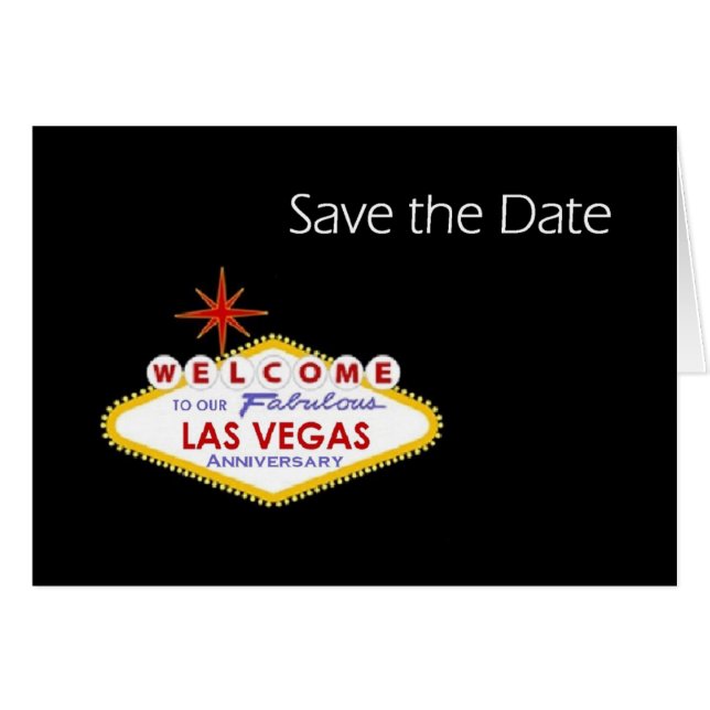 Las Vegas Anniversary Save the Date Card (Front Horizontal)