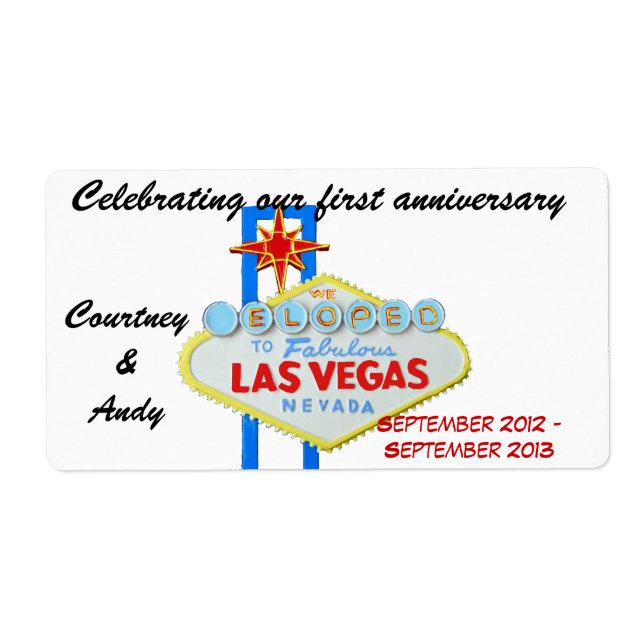 Las Vegas Anniversary Wine Labels (Front)