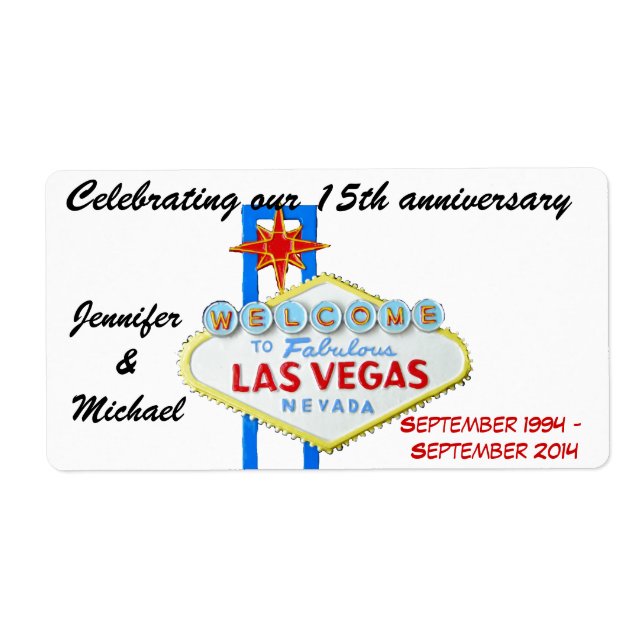 Las Vegas Anniversary Wine Labels (Front)