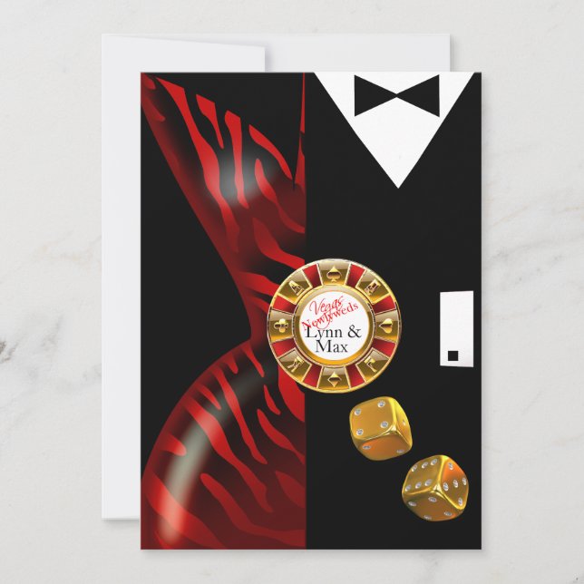 Las Vegas Art Deco Wedding Reception | red zebra Invitation (Front)