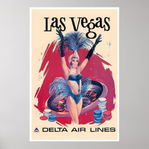 Las Vegas Art Nevada Travel Poster Vintage Delta