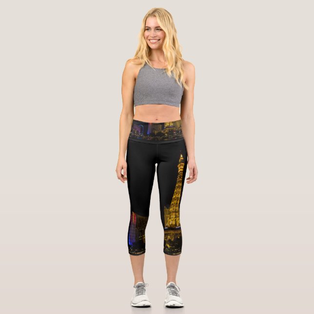 Las Vegas at night Capri Leggings (Front)