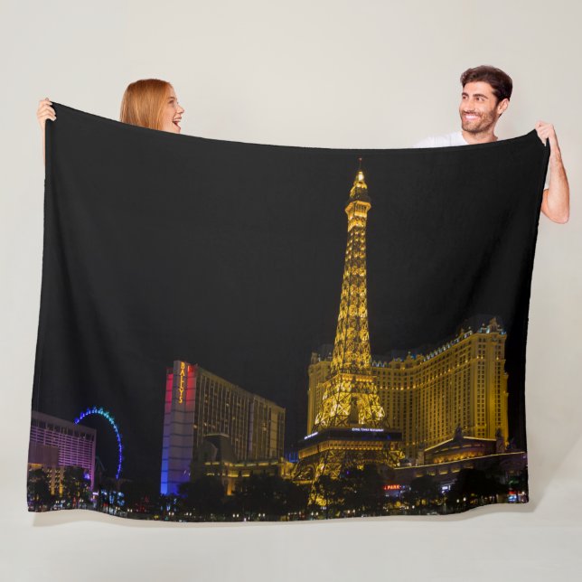 Las Vegas at night Fleece Blanket (In Situ)