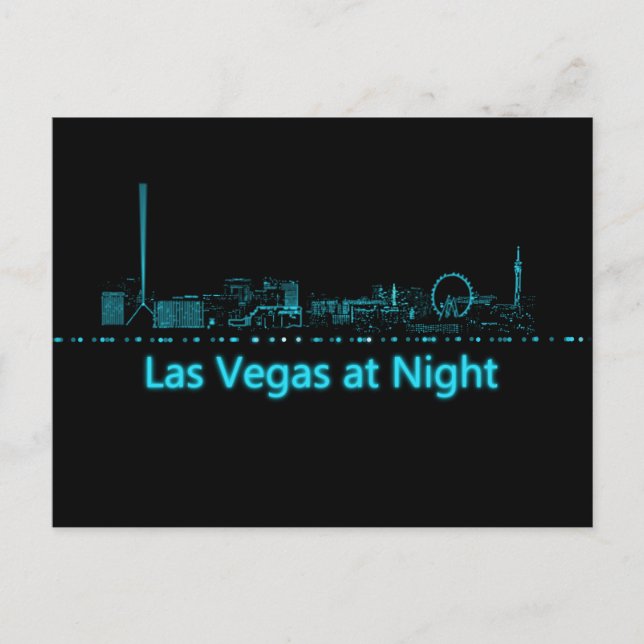 Las Vegas at Night Postcard (Front)