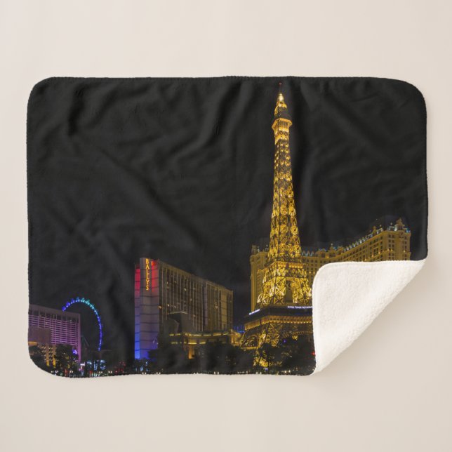 Las Vegas at night Sherpa Blanket (Front (Horizontal))