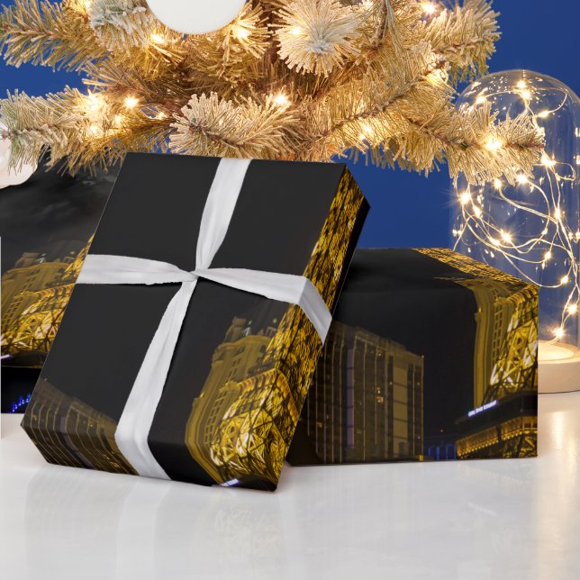 Las Vegas at night  Skyline   Wrapping Paper (Holidays)