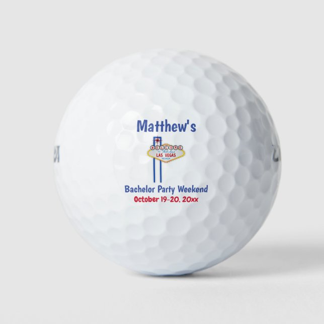 Las Vegas Bachelor Party Favour Weekend Trip Golf Balls (Front)